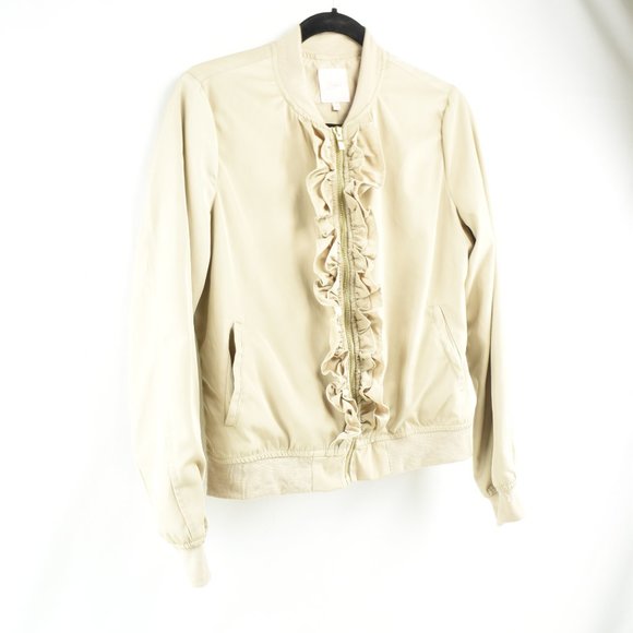 Candies Jacket Size M Ruffle Front Floral Back - Picture 2 of 8